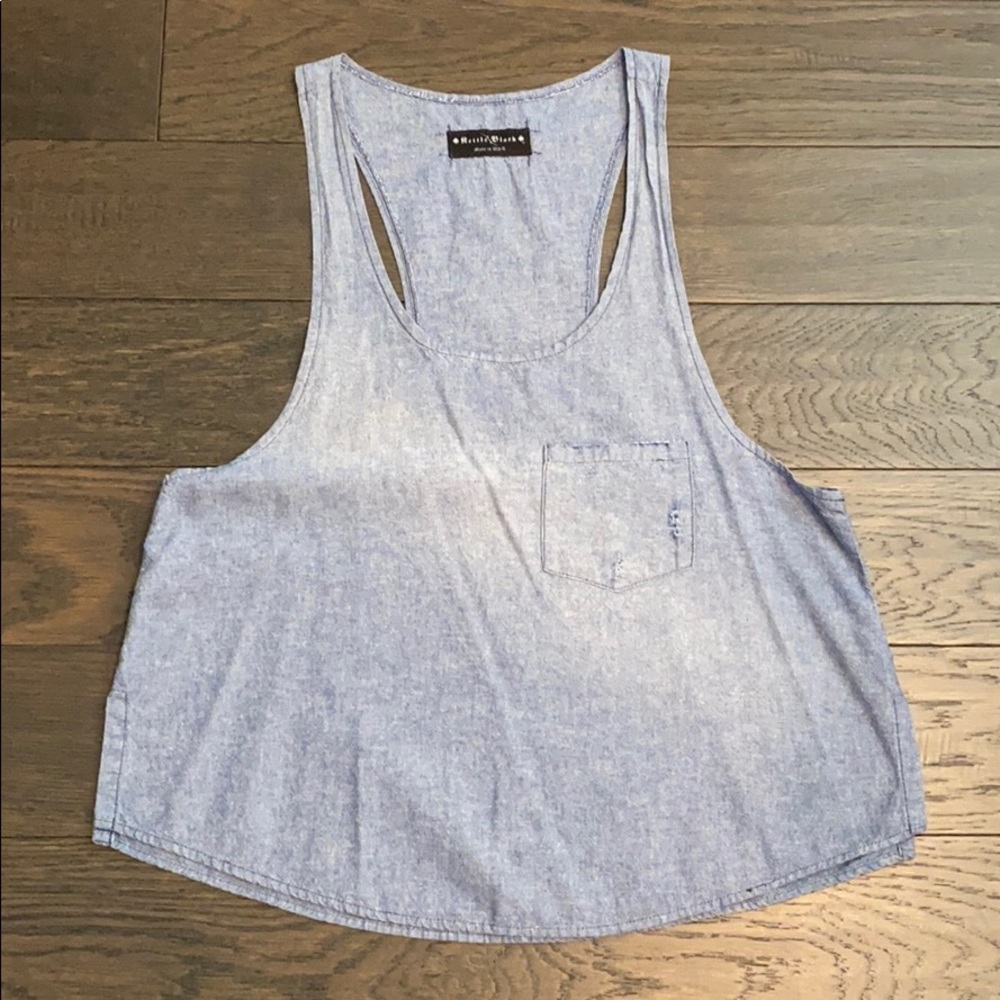 Kettle black chambray tank top MED